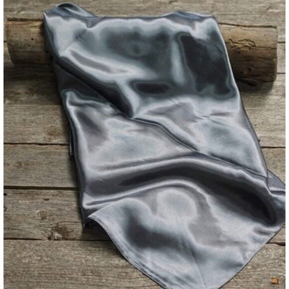 Wild Rag Scarf Solid Silver/Gray 35" X 35" Western Cowgirl - Picture 2 of 2